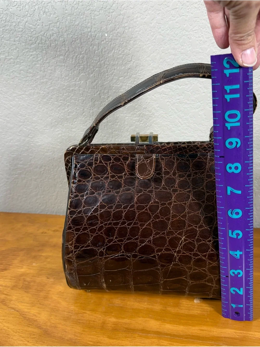 Vintage Mayer Top Handle Crocodile Bag